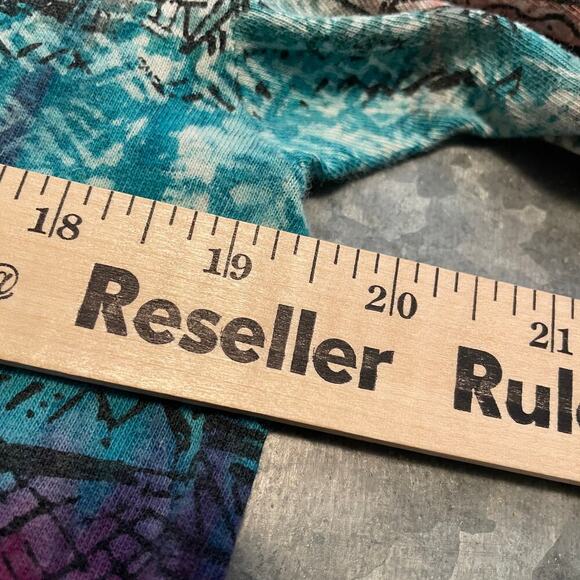 Vintage Hot Curl Surf All Over Print Single Stitch Tee Shirt Mens Medium 90s AOP - Picture 8 of 9